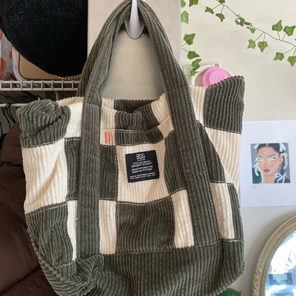 Corduroy mini tote bag